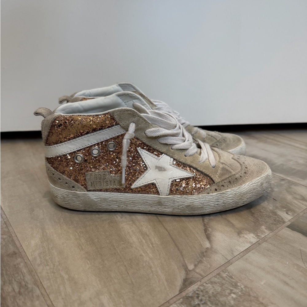 Golden Goose Women's Mid Star with pink glitter - Picture 2 of 10